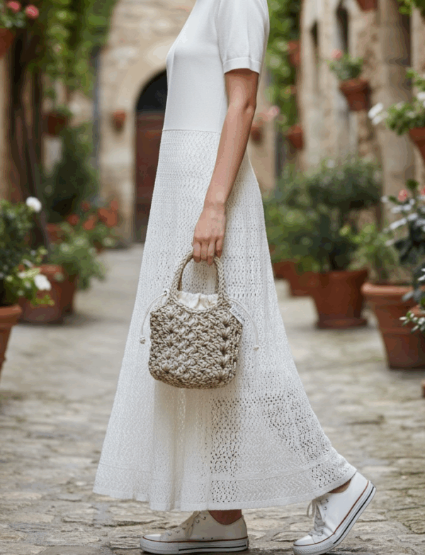 [材料包]英倫方形簍空包-附織圖