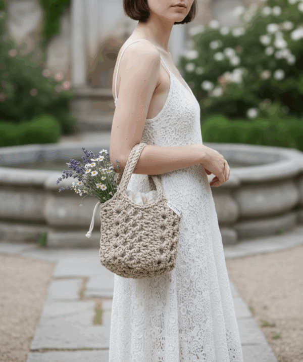 [材料包]英倫方形簍空包-附織圖